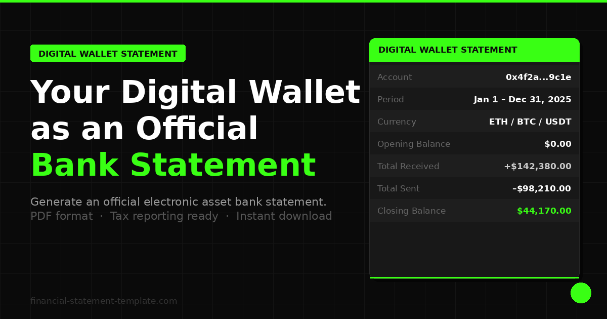 Digital Wallet Statement — Official Electronic Asset Bank Statement